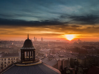 Kraków wschód słońca © DRONE QUEST