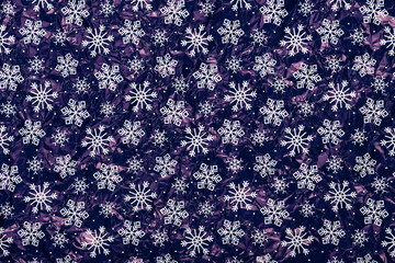 White Snowflakes on a Blue Background Christmas Wrapping Paper