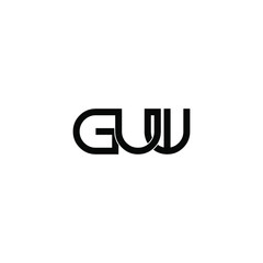 guw letter initial monogram logo design