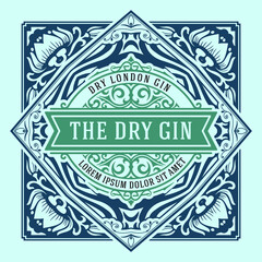 Whiskey label with old frames