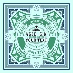 Fototapeta premium Whiskey label with old frames