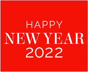 Happy New Year 2022 Holiday Abstract Design Vector Illustration White With Red Background