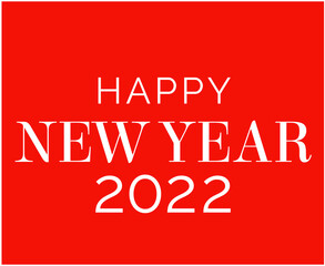 Happy New Year 2022 Holiday Abstract Design Vector Illustration White With Red Background