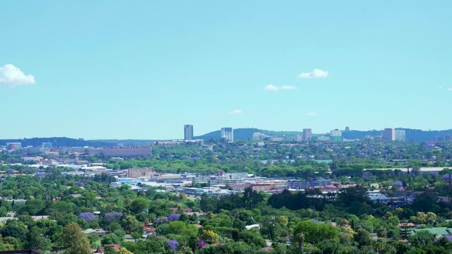 The blue sky over the cityscape of Pretoria, South Africa