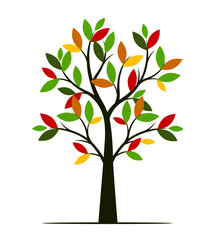 Colour Tree. Vector Illustration. Plant and nature.