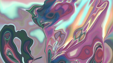 Fototapeta na wymiar Abstract Iridescent liquid multicolored background