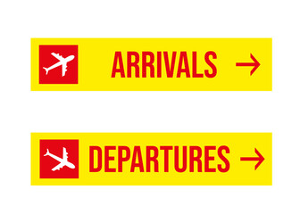 Airport sign - arrivals and departures icon