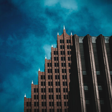 Vertical Shot Of The TC Energy Building In Houston Under The Blue Sky