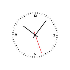 Clock icon on white background. Vector design element