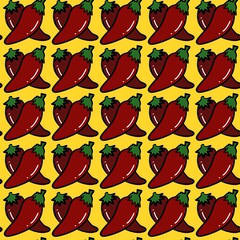 seamless pattern of chili cartoon