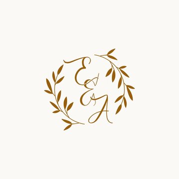 EA initial wedding monogram logo
