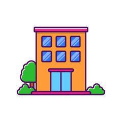 Simple building vector illustration with cute and colorful design suitable for icon