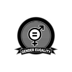 Equality gender Sign, Equality Logo design. Vintage Style. Vector illustration