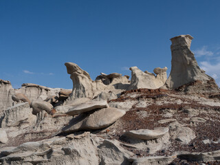 Close Up of Boulders and Eroded Pillars in De-Na-Zin Wilderness in New Mexico