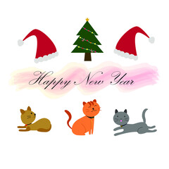 Christmas card with cats.