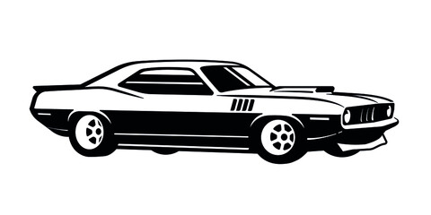 Vector Layout of an American muscle car