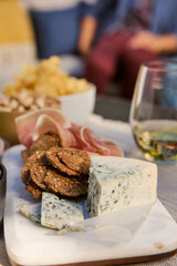 cheese, cracker and meat