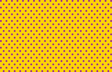 Seamless polka dots pattern purple yellow lime. Violet and green repeating background with polka dots. Polka dot fabric.