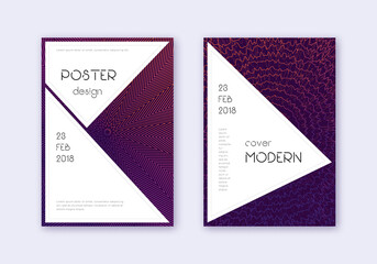 Stylish cover design template set. Violet abstract