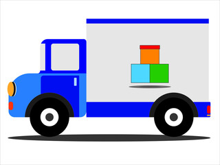 delivery cargo truck in vector illustration