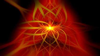 fiery abstract flower. psychedelic bright fire background