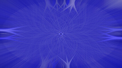 abstract neon blue flower. bright rays background. psychedelic blue background