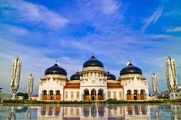 Fototapeta na wymiar Morning at Baiturrahman Grand Mosque, Aceh, Indonesia