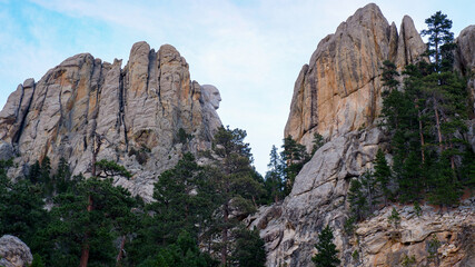 Profile of Mount Rushmore from the road, Black Hills, South Dakota