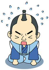 謝る武士