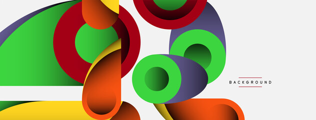 Obraz premium Abstract background. Minimal geometric circles and round style shapes with deep shadow effects. Trendy technology business template for wallpaper banner or background