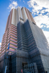 Obraz premium 高層マンションの大規模修繕外壁養生