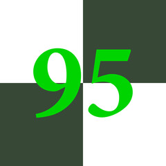 black and white number 95, chessboard design concept