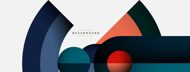 Trendy shapes, color minimal design composition, lines and shadows for wallpaper banner background or landing page