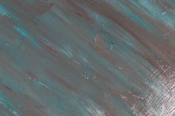 abstract grunge background: rough linen canvas thickly coated with dark tinted primer, short focus, blur. Temporary object.