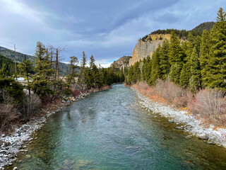 Gallatin River, road to Big Sky, Montana in December