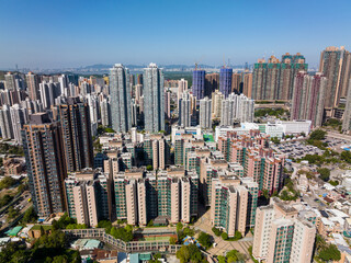 Top view of Hong Kong city