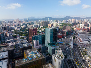 Naklejka na ściany i meble Top view of Hong Kong city