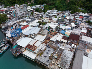 Top view of Fishing village