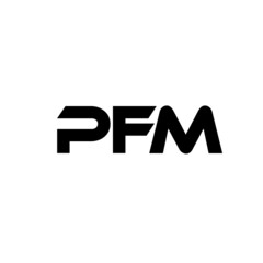 PFM letter logo design with white background in illustrator, vector logo modern alphabet font overlap style. calligraphy designs for logo, Poster, Invitation, etc.