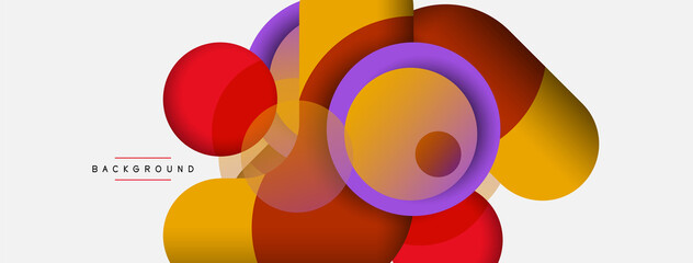 Circle and round shapes abstract background. Vector illustration for wallpaper banner background or landing page