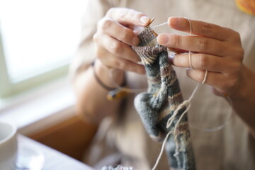 編み物と靴下