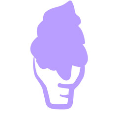 シンプルでポップな紫のソフトクリーム