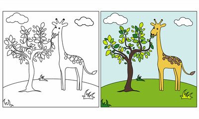 Coloring_book_for_children,giraffe