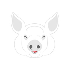Pig head isolated. Illustration for butcher shop