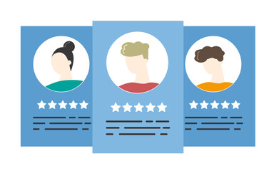 Vector illustration of 5 star review.