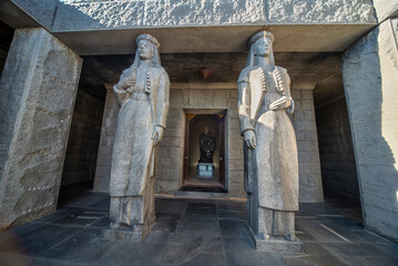The pillared courtyard at the Mausoleum of Njegos,Lovcen Mountain National Park,Montenegro.