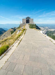 Pathway to the summit of Mount Lovcen and Mausoleum of Njegos,Lovcen National park,Montenegro.