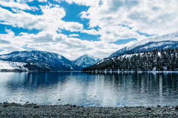 lake and mountains