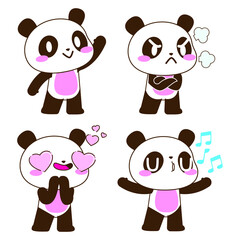 cute little panda vector illustration