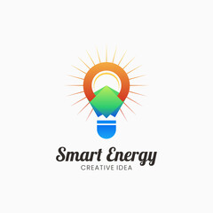 Vector Logo Illustration Smart Energy Gradient Colorful Style.